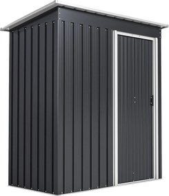 Outsunny Magazie Scule Cu Usa Glisanta Negru Usor De Montat Cu 6 Compartimente Stil Modern 163x89x182 cm | Aosom Romania