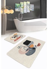 Covorașe de baie bej 2 buc. din catifea 60x100 cm – Mila Home