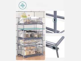 Organizator cu cosuri detasabile SOLIDO stivuibil, gri