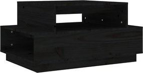 vidaXL Măsuță de cafea, negru, 80x55x40,5 cm, lemn masiv de pin