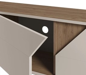 Comodă crem/în culoare naturală cu aspect de lemn de stejar 150x55x35 cm Lilou – Marckeric