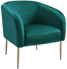 HOMCOM Fotoliu Cocktail din Catifea, Mobilier Modern Casa si Birou Verde