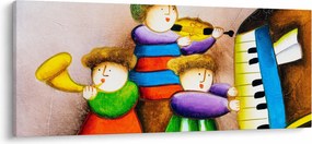Tablou - Muzicanții, pictură (120x50 cm)