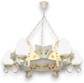 Candelabru fabricat manual din lemn pictat Queen 6L