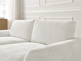 Colțar alb cu tapițerie din chenille (cu colț pe partea stângă/cu șezlong) Leonore – Bobochic Paris