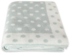 Pătură din bumbac pentru copii Homemania Decor Baby Baby Dots, 90 x 90 cm, albastru deschis