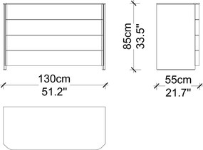 Comodă lemn masiv Nova 130 cm