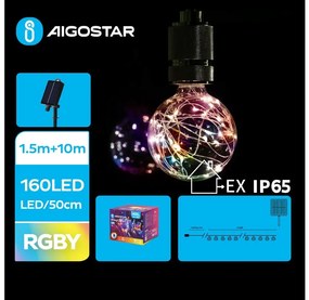 Instalație LED solară de Crăciun Aigostar 20xLED/8 funcții 11,5m IP65 multicolor