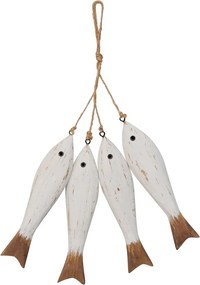 Decoratiune de perete in forma de peste din lemn de Paulownia