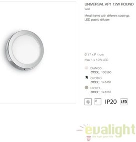 Aplica LED diametru 17cm, UNIVERSAL AP1 12W ROUND BIANCO 138596