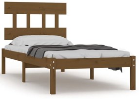 3104701 vidaXL Cadru de pat mic single, maro miere, 75x190 cm, lemn masiv