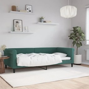 354246 vidaXL Cadru de pat, verde închis, 90x200 cm, catifea