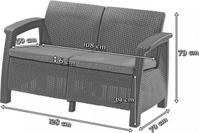 Set mobilier de grădină Corfu Rest maro