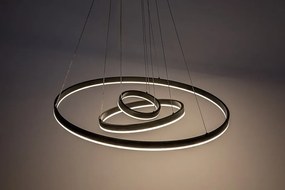 Lustra LED cu telecomanda cu 3 inele metal negru Isaure