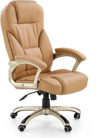 Scaun directorial DESMOND, bej, piele ecologica, 67x70x112/119 cm