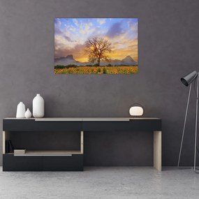 Tablou - Peisaj cu floarea soarelui (90x60 cm)