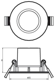 SET 3x plafonieră LED dimabilă pentru baie DIVE 1xLED/5,5W/230V IP65 Philips