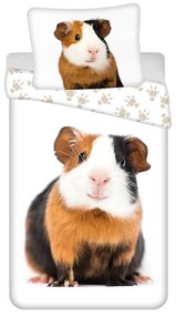 Lenjerie de pat pentru copii albă din bumbac pentru pat de o persoană 140x200 cm Guinea Pig – Jerry Fabrics