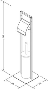 Suport pentru hârtie igienică cu perie Spirella Chic 75 x 19 x 19 cm, negru