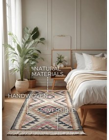 Covor tip traversă gri țesut manual din iută 80x200 cm Roya Parsa – Elle Decoration