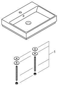 GROHE 3947700H - Lavoar CUBE CERAMIC 600 × 490 mm ceramică/alb
