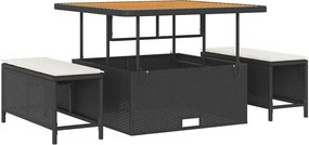 vidaXL Set de masă pentru grădină Negru poliratan