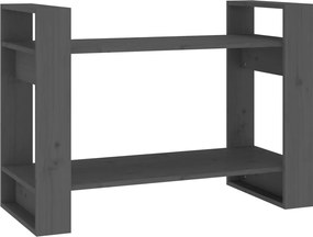 vidaXL Bibliotecă/Separator cameră, gri, 80x35x56,5 cm, lemn masiv pin