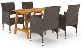 vidaXL Set mobilier de grădină, 5 piese, maro