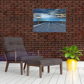 Tablou pe sticlă cu drum în furtună (70x50 cm)