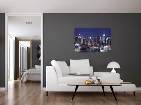 Tablou - Zgârie-nori din New York iluminate (90x60 cm)
