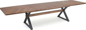 Masa extensibila BARON, nuc/negru, 200-350x100x75 cm