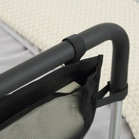 Maner pentru pat cu latime si inaltime reglabile, suport pentru pat din otel cu maner moale 87 x 51,5cm argintiu HOMCOM | Aosom RO