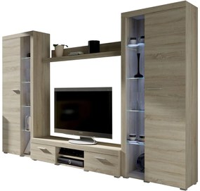Zondo Mobilier living Rudby XL (Stejar sonoma) (fără iluminat). 610110