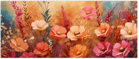 Tablou - Flori de pajiște, pictură (120x50 cm)