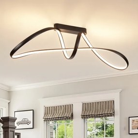 Brilagi-LED Lustră aplicată dimmabilă TWISTER LED/60W/230V 3000-6000K neagră + telecomandă