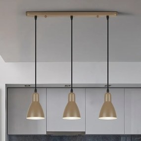 Lustra cu 3 pendule metalice maro satinat Afra