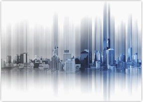 Tablou - Panorama orașului, albastru-gri (70x50 cm)