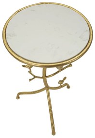 Mauro Ferretti Măsuță Mică Birds Marble, Diametru 38 Cm, Înălțime 60 Cm | Aosom Romania