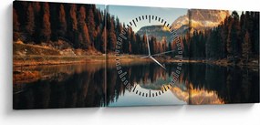 Tablou - Alpi, Italia, Dolomiți, Lago Antorno (cu ceas) (90x30 cm)