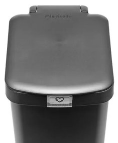 Coș cu pedală Brabantia StepUp 1008479, 16 L, Materiale ecologice, Deschidere mare, Gri închis