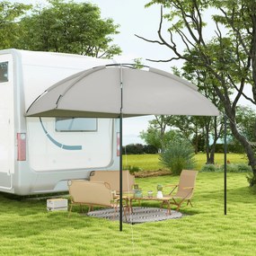Outsunny Cort solare tonel barnum umbrar ajustabil în cupolă oțel poliester densitate mare 190T sac de transport inclus gri | Aosom Romania