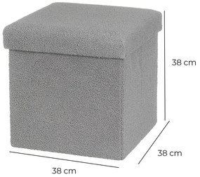 Taburet gri cu tapițerie din țesătură bouclé Folding – Casa Selección