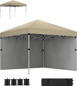 Outsunny Pavilion barnum de grădină pop-up pliant reglabil pe înălțime protecție UV30+ 2 panouri laterale husă de transport inclusă | Aosom Romania