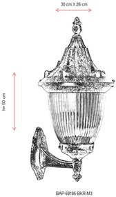 Aplica tip felinar BAP-68186-BKR-M3 Maro