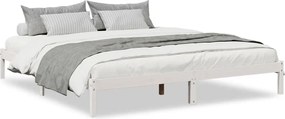 vidaXL Cadru pat foarte lung fără saltea alb 180x210 cm lemn masiv pin