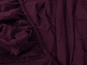 Cearsaf Jersey cu Lycra visiniu inchis 180 x 200 cm