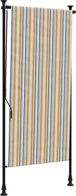 vidaXL Jaluzea rulou de exterior, galben/alb, 120x270 cm țesătură/oțel