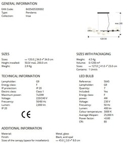 Lustra suspendata design modern Inoa negru/alb