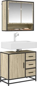 vidaXL Dulap de chiuvetă baie stejar sonoma 65x33x60 cm lemn prelucrat