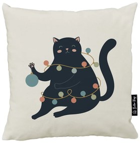 Față de pernă 45x45 cm cu model de Crăciun Festive Cat – Butter Kings